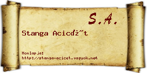 Stanga Acicét névjegykártya